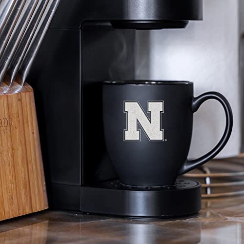 Image of Rico Industries NCAA Primary 15-Oz Personalized Matte Black Bistro Mug - for Hot or Cold Drinks