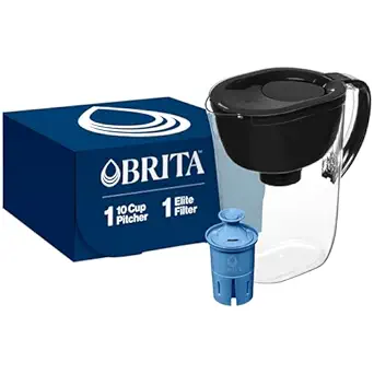 Brita Everyday Elite Water Filter Pitcher, Removes 99% of Lead, Includes 1 Filter, 10-Cup Capacity, Black