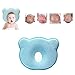 ANSGEC Almohada Bebe Recién Nacida Bebé Almohada Anti-Plano Cabeza de Memoria Espuma Cojin Bebe con Diseño Ergonómico(Azul)
