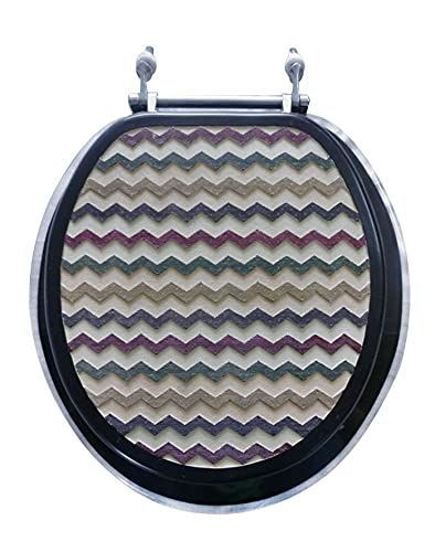 Waves Brown Resin Toilet Seat, Standard Round Size