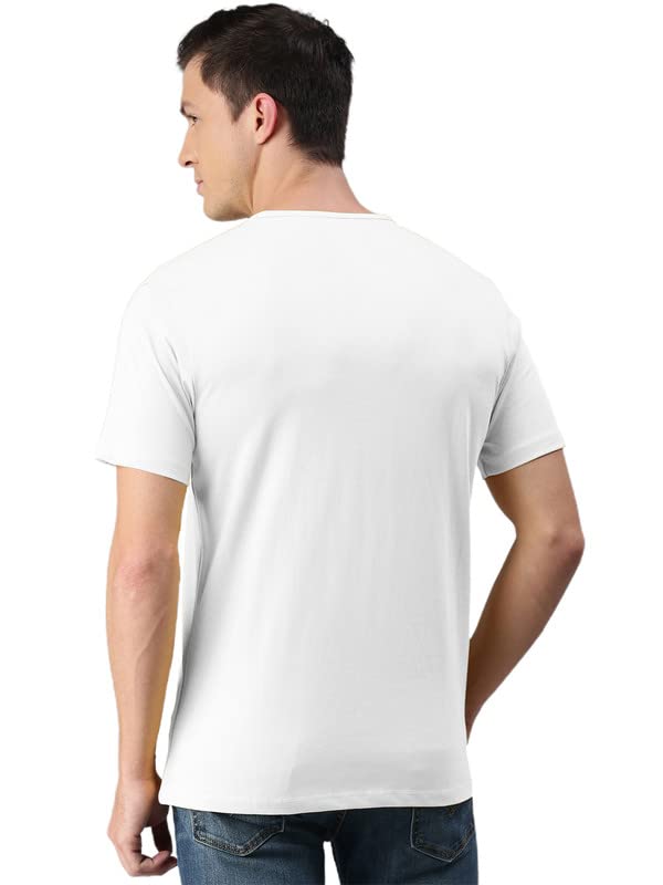 Image of LAZYCHUNKS Regular Fit Solid Henley Half Sleeve Tshirt for Men