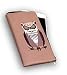 Produktbild Reissverschluss Handytasche Softcase mokka Motiv "Eule" geeignet für "ZTE Axon 7" Handy Schutz Hülle Slim Case Cover Etui Tasche