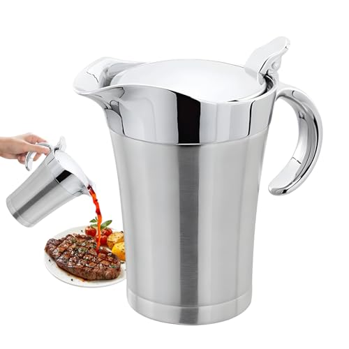 Conservazione della temperatura: questa salsiera e salsa utilizza un avanzato isolamento a doppia parete per mantenere efficacemente la temperatura desiderata dei liquidi. Offre una soluzione pratica per raffreddare latte o salse calde ed è quindi perfetta per colazione a buffet o cene