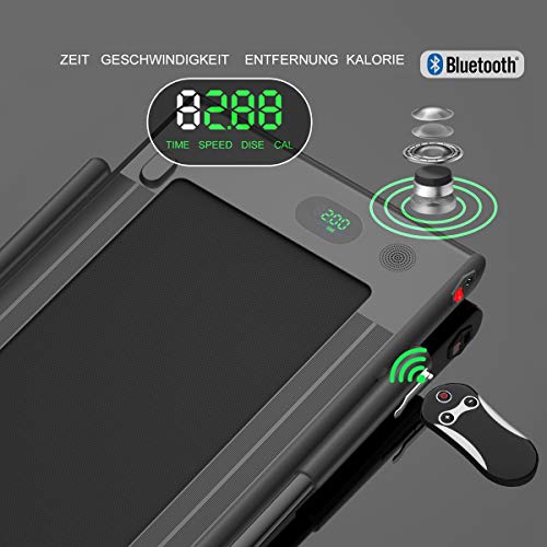 COSTWAY 2 in 1 Elektrisches Laufband mit Fernbedienung | App-kontrolliert | Bluetooth | LED Display | Handyhalterung | 1… – Bild 4
