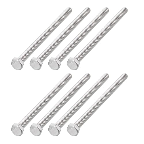 Image of METALLIXITY Hex Head Bolts (5 /16-18 x 5-1 /2 inch) 8Pcs, 304 Stainless Steel 18-8, Fully Threaded, External Hex Drive, Plain Finish, Hex Head Screw Bolt, Silver