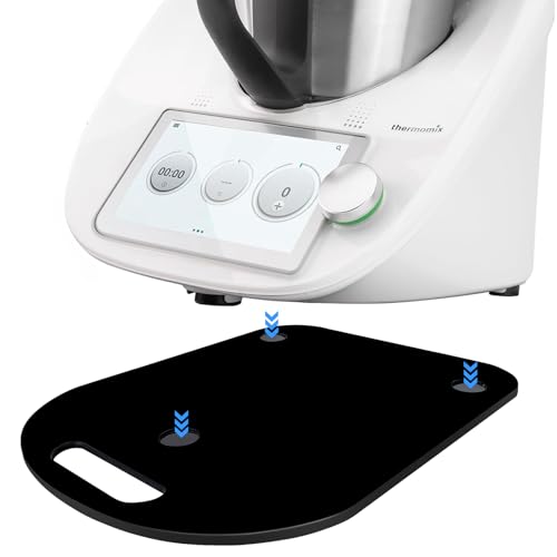 Tabla Deslizante para Thermomix TM6 TM5, Plataforma, Base Deslizante Acrílica Compatible con Thermomix, Estable y Fácil de Mover Tablero con Pies de Teflón, Accesorio para Thermomix, Negro
