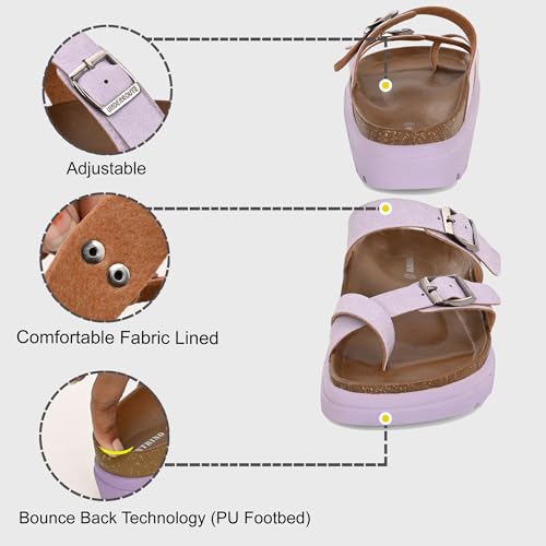 Image of Centrino Women's Berkin-Style Slip-On Sandals | Open Toe Design | Soft PU Footbed | Lightweight & Comfortable | Arch Support | On-Grip Sole | Casual Outdoor Wear (9228)
