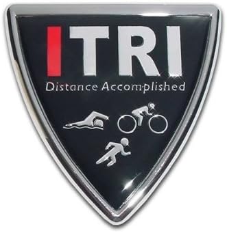Triathlon "ITRI" Shield Premier Metal Auto Emblem - Black