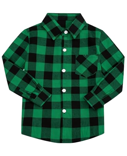 Image of SELINK Girls Long Sleeve Flannel Buffalo Plaid Button Down Shirt