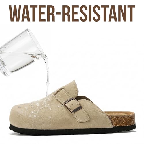 Image of Project Cloud 100% Genuine Leather Kids Clogs with Natural Cork Footbed & Memory Foam Insole Arch Support - Non-Slip Clogs for Kids - Slippers Sandals for Boys & Girls Footwear