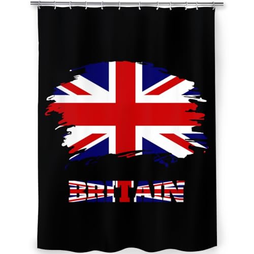 Shower Curtain Vintage Britain British Flags Waterproof Bath Curtains Sets