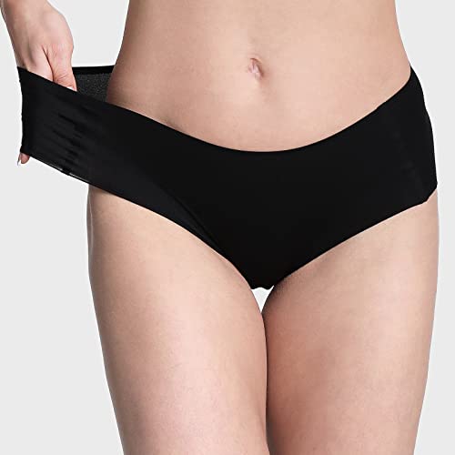 Image of WANDER Womens Seamless Hipster Underwear 3-Pack Invisible No Show Brief | Laser-cut, No Panty Line, Cotton Crotch, Breathable, Stretch, Tag-free, Cool for Summer, Dress Leggings