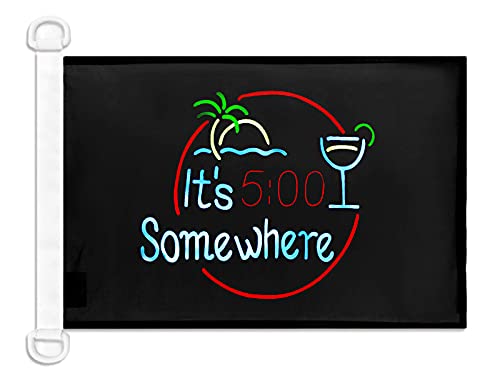 AZ FLAG It's 5 o'clock Somewhere Black Nautical Flag 18'' x 12'', It's five flags 30 x 45 cm, Banner 12x18 in for boat โ image 1