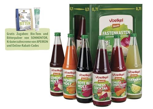 Voelkel Fastenkasten - 6x0,7l Gemüsesäfte zum Fasten - mit Anleitung