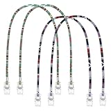 4 Stück Serviettenkette mit Clips Bib Kette 47 cm Serviettenhalter im Folklore-Stil Serviettenclip Hals-Ketten mit Metall-Clips Serviettenklammern Lätzchenkette für Erwachsene Senioren Zahnarzt