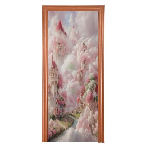 FLildon Romantic Cloud Fairland Door Cover Decoration, Party Accessory Porch Decor for Festive Ornament Room Door Covers 35 x 79 Inch