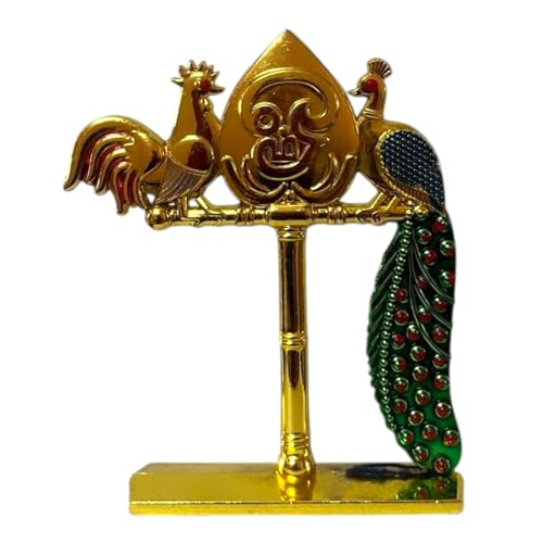 Image of Steel Murugan Vel Statue (8 cm) | Divine Lord Karthikeya Spear for Car Dashboard & Pooja Room Decor | Durable Red Vel Idol for Altar & Spiritual Gifting (with kodi)