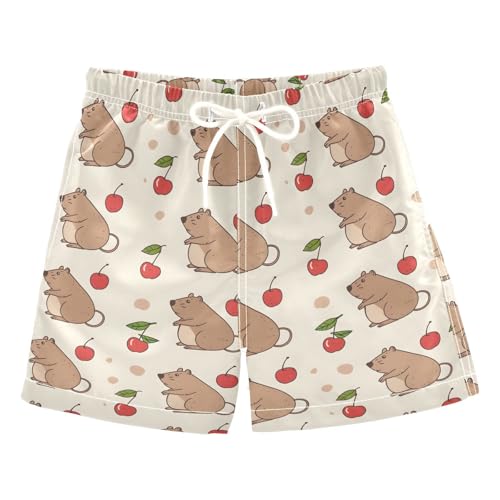 ALAZA Mouse Cherry Fruit Boys Quick Dry Beach Board Shorts Kids Swim Trunks Bathing Suit Swimsuit