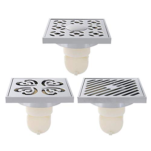 Drain de sol en laiton chromé carré 4 pouces pour douche moderne