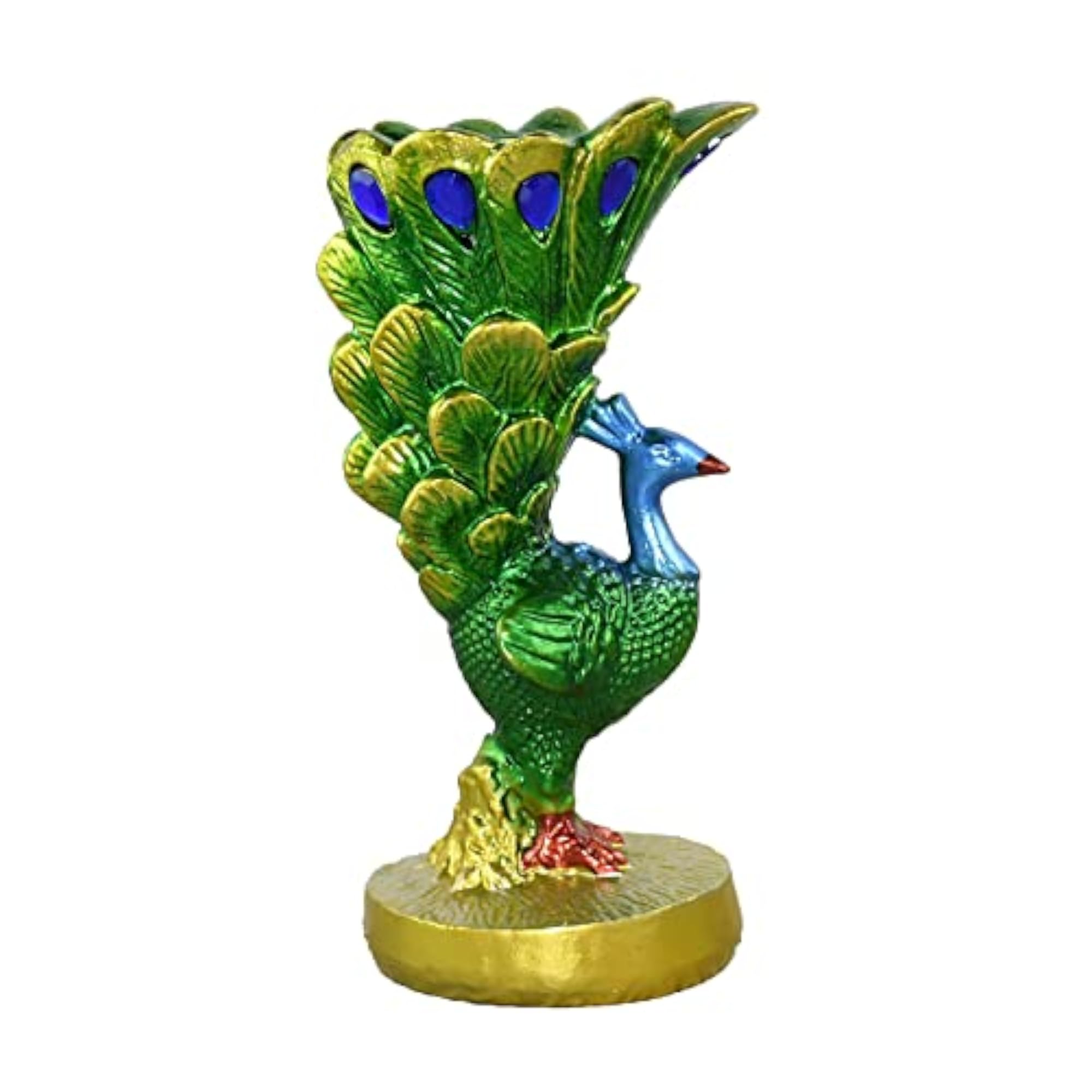 Peacock Candle Holder Sculpture for Table Centerpiece