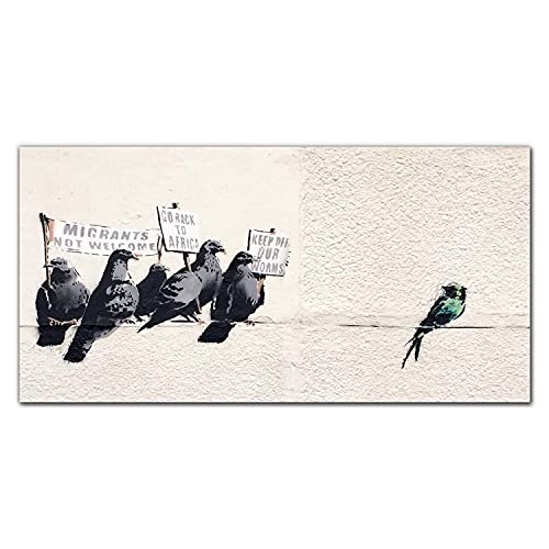 Photo sur verre acrylique 100x50cm déco murale tableau Banksy
