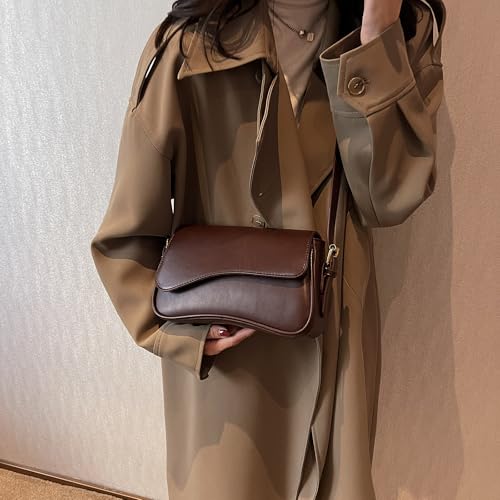 Image of Shoulder Bag for women Y2K Crossbody Vegan Leather Purse Straps Retro Clutch Hobo Hadbags with 2 Removable