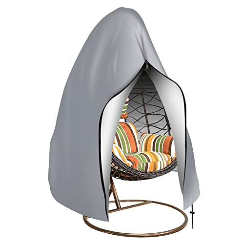 Teynewer Patio Hanging Egg Chair Cover, Outdoor Single Seat Cocoon Swing Egg Chair Veranda Garden Large Cover