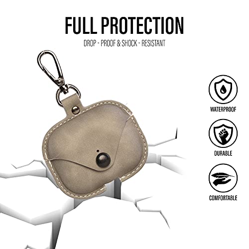 Image of Emmett Case Compatible with Airpods Pro, Premium PU Leather AirPods Pro Case Cover (Grey)