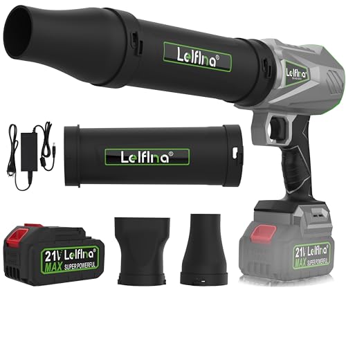 Cordless Leaf Blower and Snow Blower, 800,000 RPM High Power Handheld Blower with 4.0Ah Battery & Charger, Variable Speed Lightweight 2-in-1 for Yard, Lawn, Patio, Deck Clearing, Gray