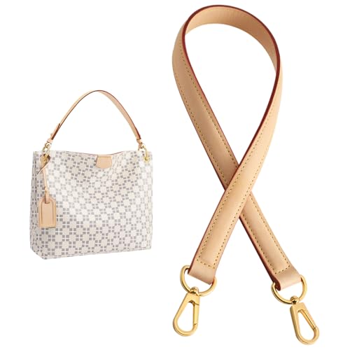 jiesinlov Vachetta Leather Replacement Straps Purse Shoulder Strap Accessories for Graceful Tote Hobo Speedy25 30 Alma And Dauphine pochette neno Bags (Wild0.7in L25.6in-Apricot)