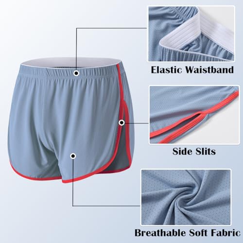 JINSHI Breathable Men's Casual Sports Boxer Shorts with Mesh Design and Split Side for Loose Fit2