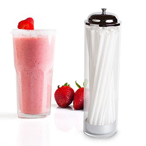 SimplyImagine Acrylic Straw Dispenser 13 Inch Tall Drinking Straw