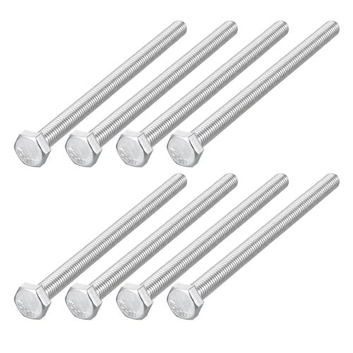 Image of METALLIXITY Hex Bolts (M8-1.25x120mm) 8Pcs, 304 Stainless Steel Coarse Fully Threaded Hex Head Screw Bolt Machine Screws - for Furniture Repair, Silver