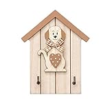 Colgador para pared con dos ganchos apropiado para llaves, llaveros y otros pequeño objetos como correas, toallas, etc.
