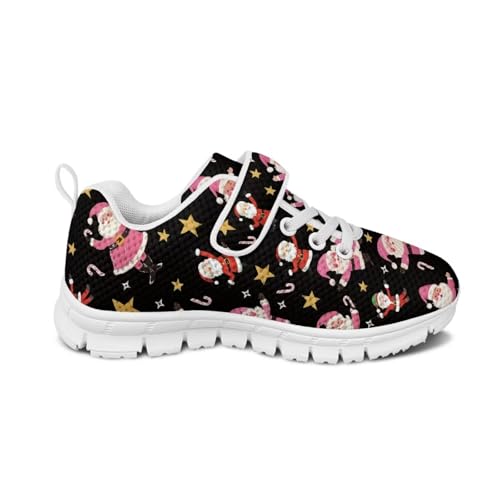 Christmas Sneakers for Boys Girls Non Slip Breathable Athletic Walking Shoes Kids Single Buckle Mesh Sneaker3