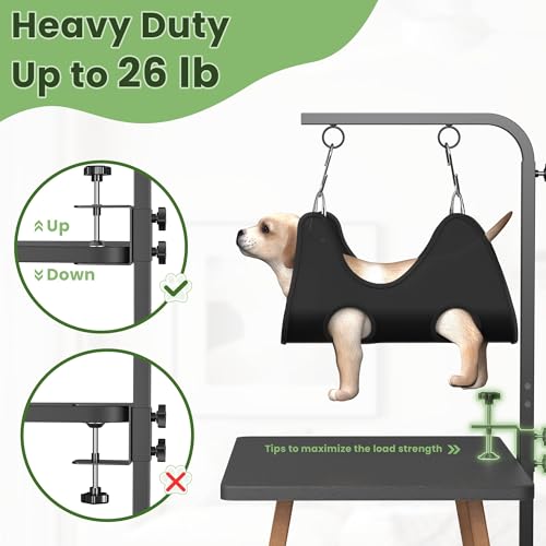 Adjustable-Dog-Grooming-Arm-with-Clamps-42-Height-Adjustable-Pet-Grooming-Stand-with-Hammock-and-No-Sit-Haunch-Holders-Ideal-for-Home-Grooming-Trimming-and-Nail-Clipping-Table-Not-Included Adjustable Dog Grooming Arm with Clamps 42 Height Adjustable Pet Grooming Stand with Hammock and No Sit Haunch Holders Ideal for Home Grooming Trimming and Nail Clipping Table Not Included