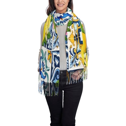 Watermelon Flower Scarf Shawl Fashion Printed Tassel Scarf for Women 77.6X28.3 Inch2