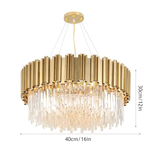 Pendant Light,Crystal Chandelier, Crystal Ceiling Light Modern Crystal Chandelier Luxury Gold Plated LED Pendant Ceiling Light for Villa, Hotel, Living Room, Dining Room(Size:40cm,Color:Gold) - Cosy Home Interiors Pendant Light,Crystal Chandelier, Crystal Ceiling Light Modern Crystal Chandelier Luxury Gold Plated LED Pendant Ceiling Light for Villa, Hotel, Living Room, Dining Room(Size:40cm,Color:Gold) - Image 4