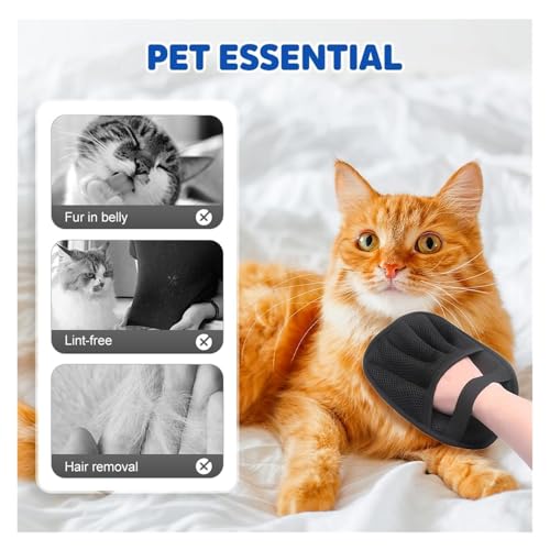 Gants de toilettage pour animaux réutilisables double face lot de 2 brosses - 5