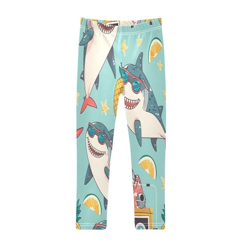 Toddler Girls Leggings Printed Yoga Pants Leggings Cute Cartoon Shark for Kids