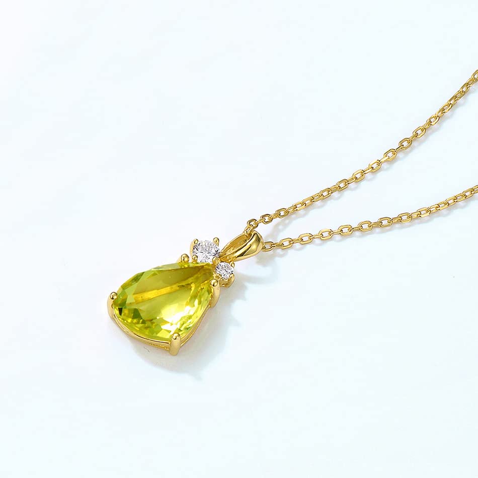 ZHSHYS Collar con Colgante de Cristal de 10x10mm para Mujer, Estilo Azul, Verde, Amarillo, Amatista Colorida, joyería de Citrino