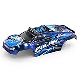 RC Car Karosserie Ersatzteil 1:14 – Robuste PVC-Truck-Karosserie mit LED-Lichtleiste, Blau Schwarz, kompatibel mit HS14322