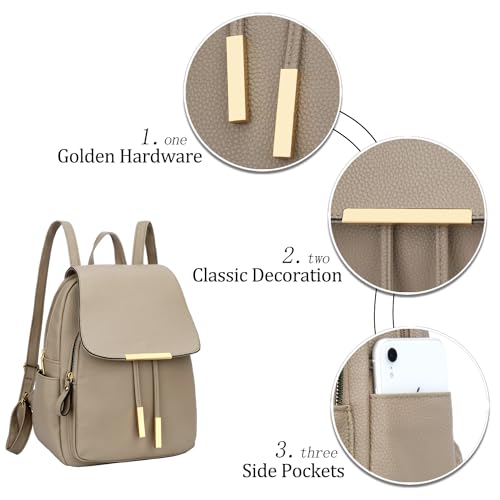 KKXIU Leather Backpack Purse for Women