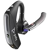 Plantronics Voyager 5200 Office, tecnologia WindSmart, microfono adattivo, IPX4, pulsante per controllo vocale, NFC, stazione di ricarica con USB-C, Microsoft Teams, colore: Nero