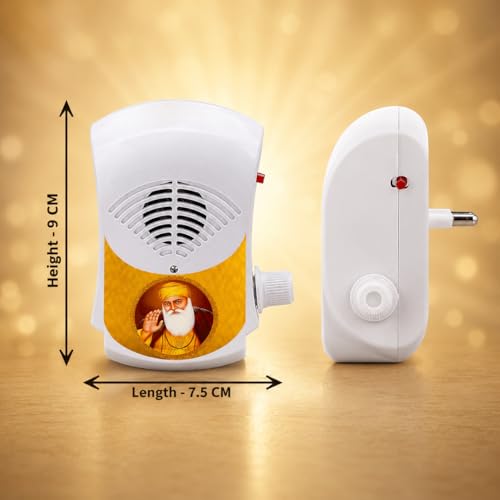 Image of Sikh Mantra Chanting Box with LED Light | Satnam Waheguru Simran Audio Player | Ek Omkar Satnam Gurbani Chant Device | Meditation Speaker for Peace, Home, Temple & Office Devotion