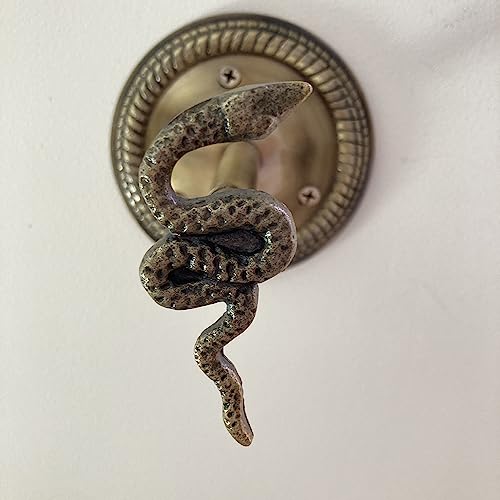 Animal Hook, Curtain Hold Back, Tie Back, Jewellery Hook, Antique Brass, Iron (Snake)