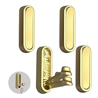 Gonggi Christmas 4pcs Glod Foldable Coat Hook for Wall - Heavy Duty Folding Space-Saving Hooks, Collapsible Flip Down Wall Mount Hooks for Hanging Coats, Jackets, Bags, Towels, Keys, Bathroom Kitchen