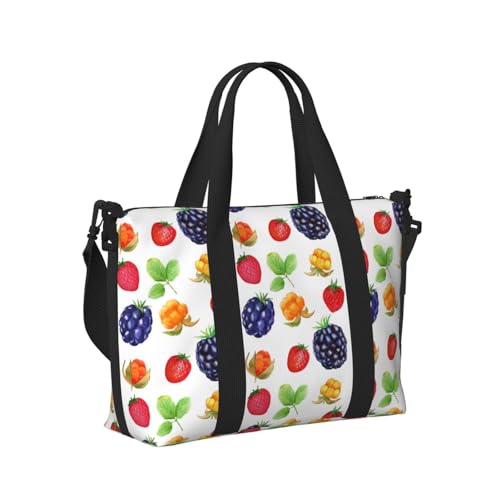 Laptop Tote Bag for Women Work - Strawberry fruit Gym Bag for Women Men, Personal Item Crossbody Travel Bags Carry On, Overnight Weekender Bags for Women Travel - Main Image