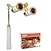 3 x 25 Opera Glasses Binocular w/Built-in Extendable Handle/White-Pearl with Gold Trim with Crystal Clear Optics (CCO) by HQRP