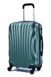 R.Leone Ryanair 55x40x20 cm Valigia Trolley Bagaglio a mano 4 Ruote rimovibile Ultraleggero in ABS Autonomo 20373N (Verde Scuro, Valigia 55X40X20cm)
